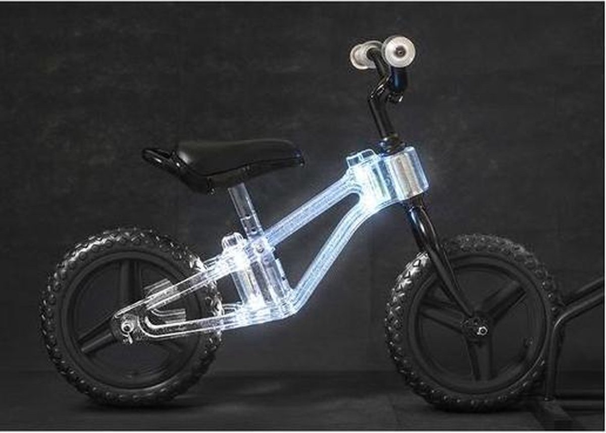 loopfiets met led verlichting in frame - Glitter Blauw - Loopfiets - Balance Bike- loopfiets jonen meisje (6096734152157)