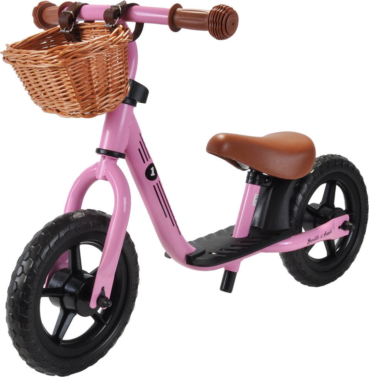 Bandits & Angels loopfiets Starter roze limited met mandje - 2 jaar - meisjes - metaal - roze (8719558086160)