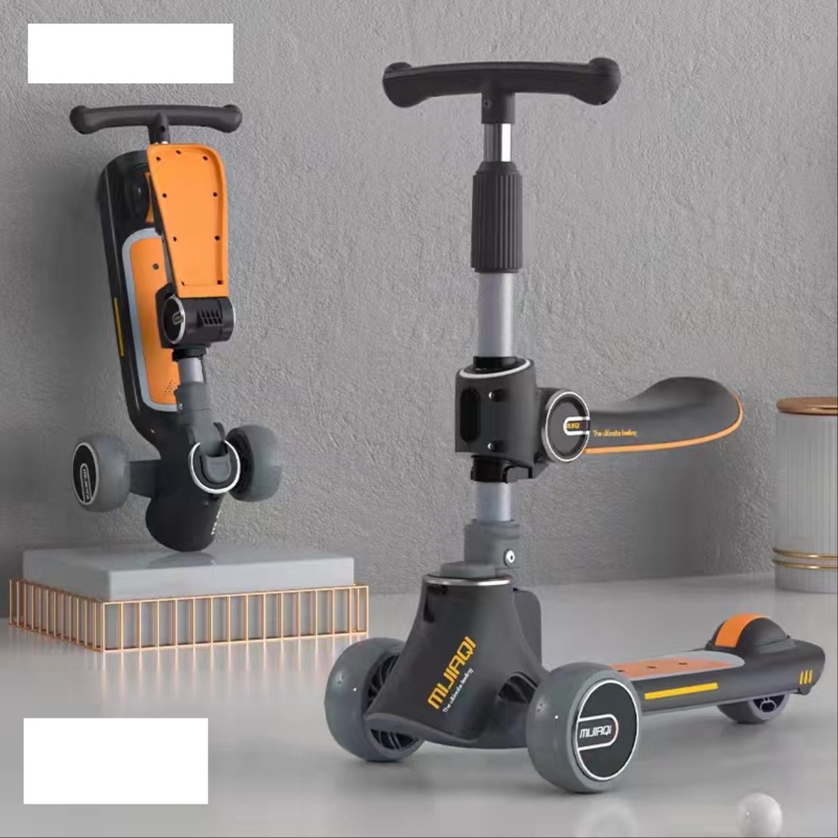 Mijiaqi step zwart loopfiets scooter kinderfiets voor jongens meisjes en baby zwart (9501135827629)