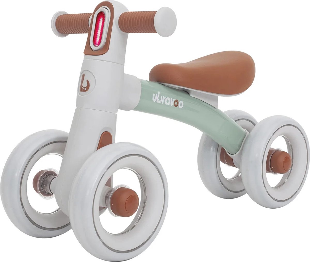 Baby loopfiets - 12 tot 36 maanden - Loopfiets 1 jaar - Baby fiets - Loopfiets 2 jaar - Jongens - Meisjes - 3 in 1 Koplamp - Groen/grijs (6150637918972)