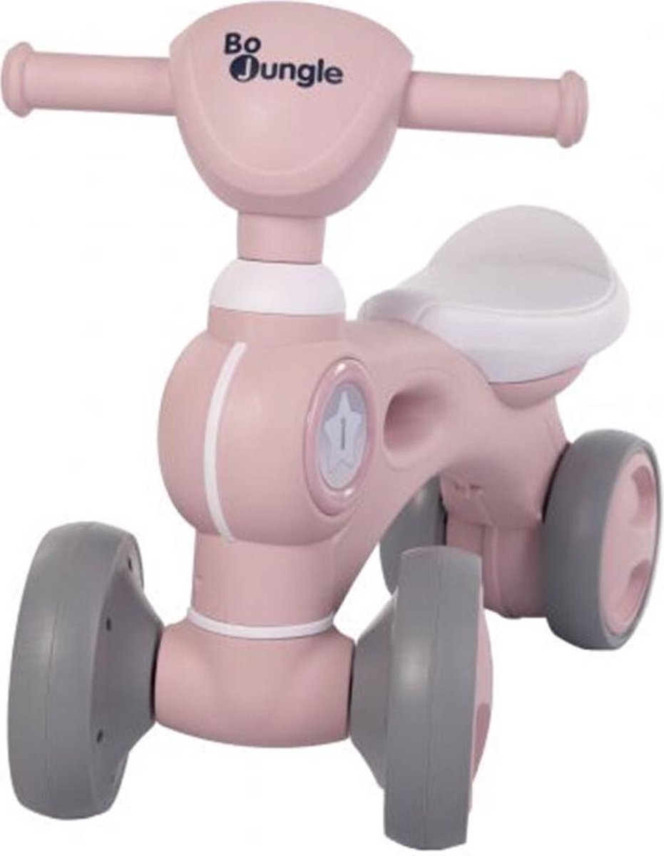 Bo Jungle - Loopfietsje Baby - Loopwagen peuter - Babywalker - licht en muziek - Stabiel - Bike Jumpy Roze (1703739200404)