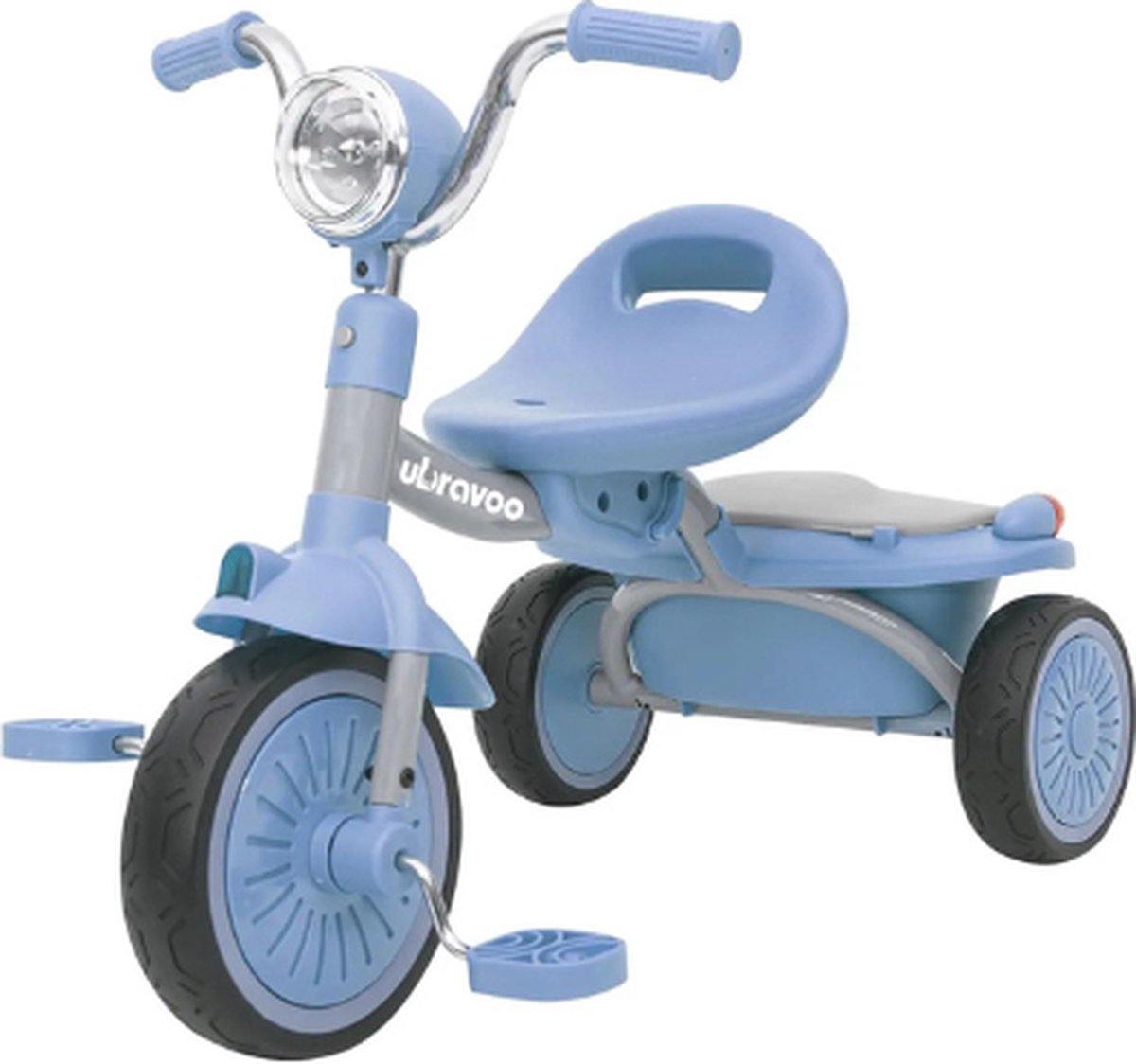 Driewieler - 1 tot 5 jaar - Peuter fiets - Driewielers - Driewieler meisje - Peuterfiets jongens - Met lamp en bakje - Blauw/Zwart (6150637886837)