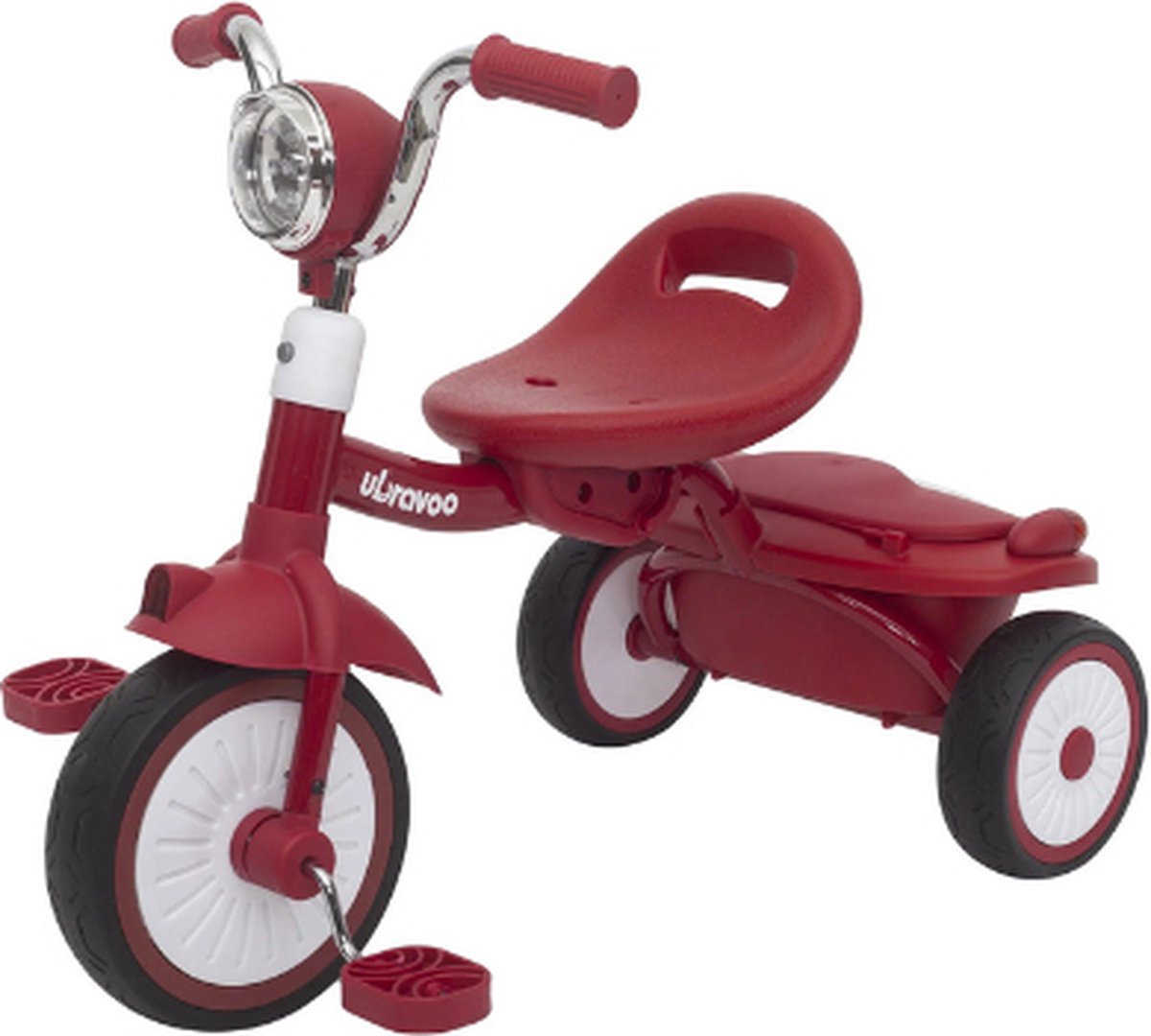 Driewieler - 1 tot 5 jaar - Peuter fiets - Driewielers - Driewieler meisje - Peuterfiets jongens - Met lamp en bakje - Rood/Zwart (6150637885816)