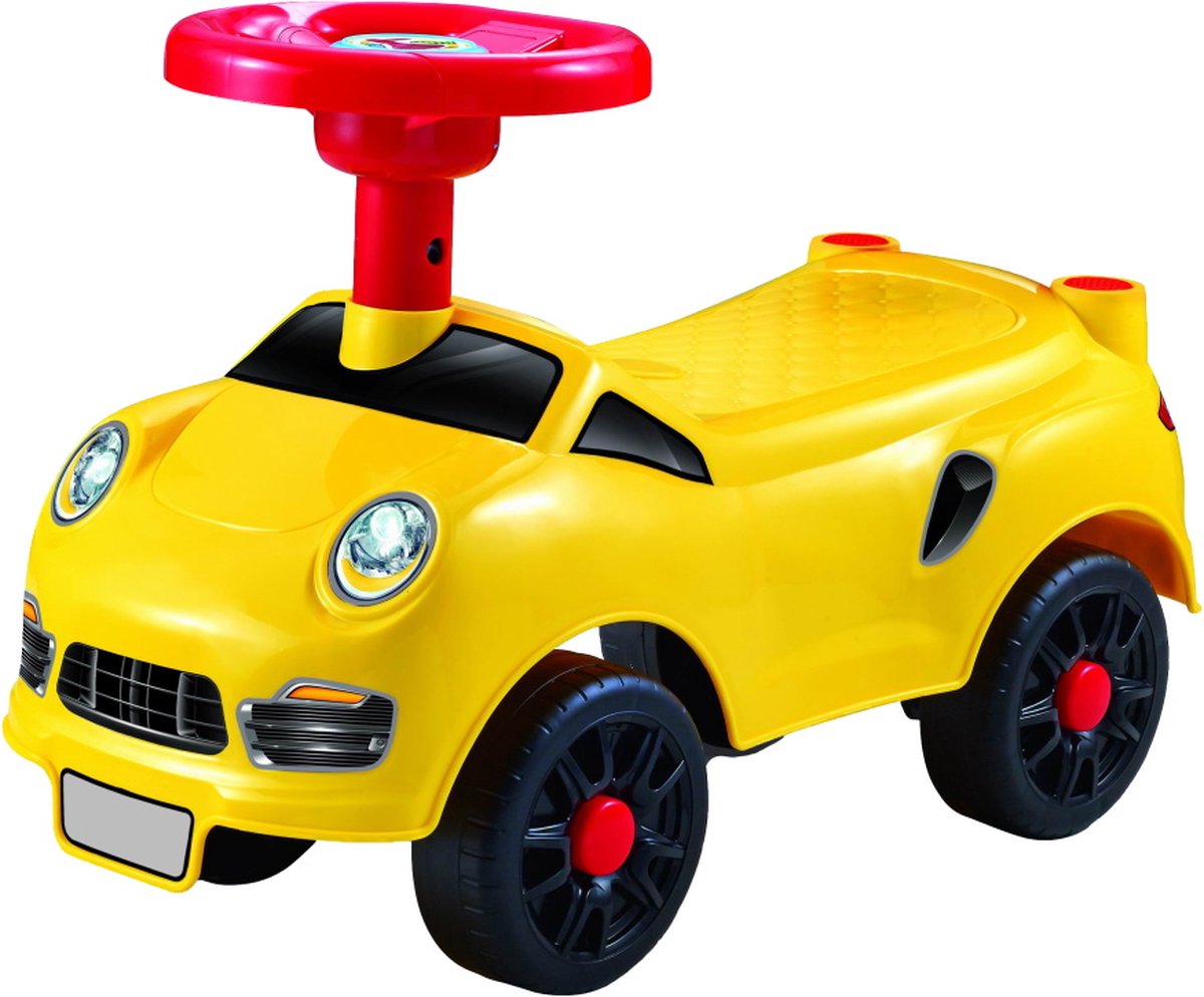 Eco Toys Sport Loopauto - Geel - met claxon (8720289394899)