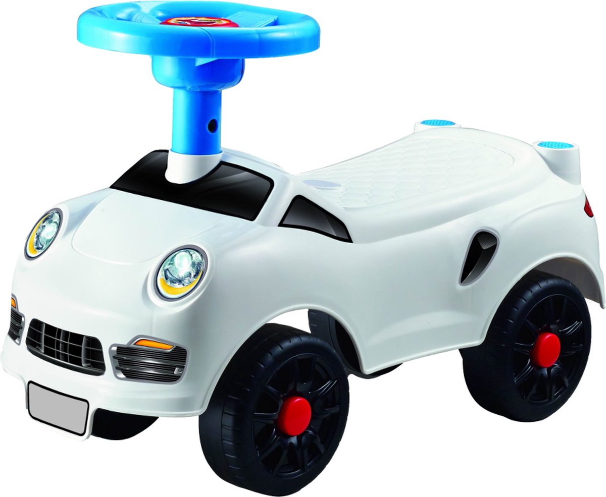 Eco Toys Sport Loopauto - Wit - met claxon (8720289394912)