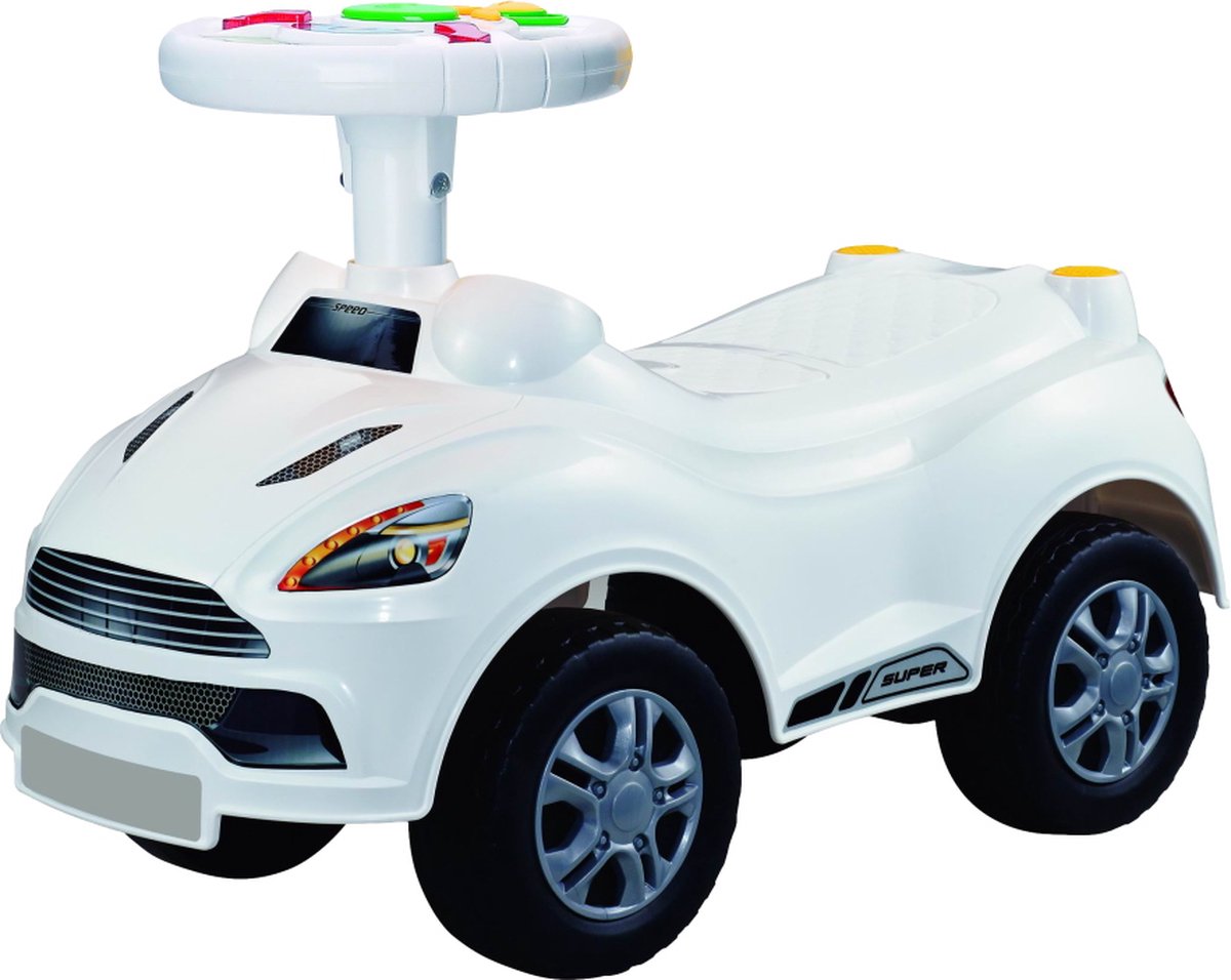 Eco Toys Sports Loopauto - Wit - met muziek (8720289394882)