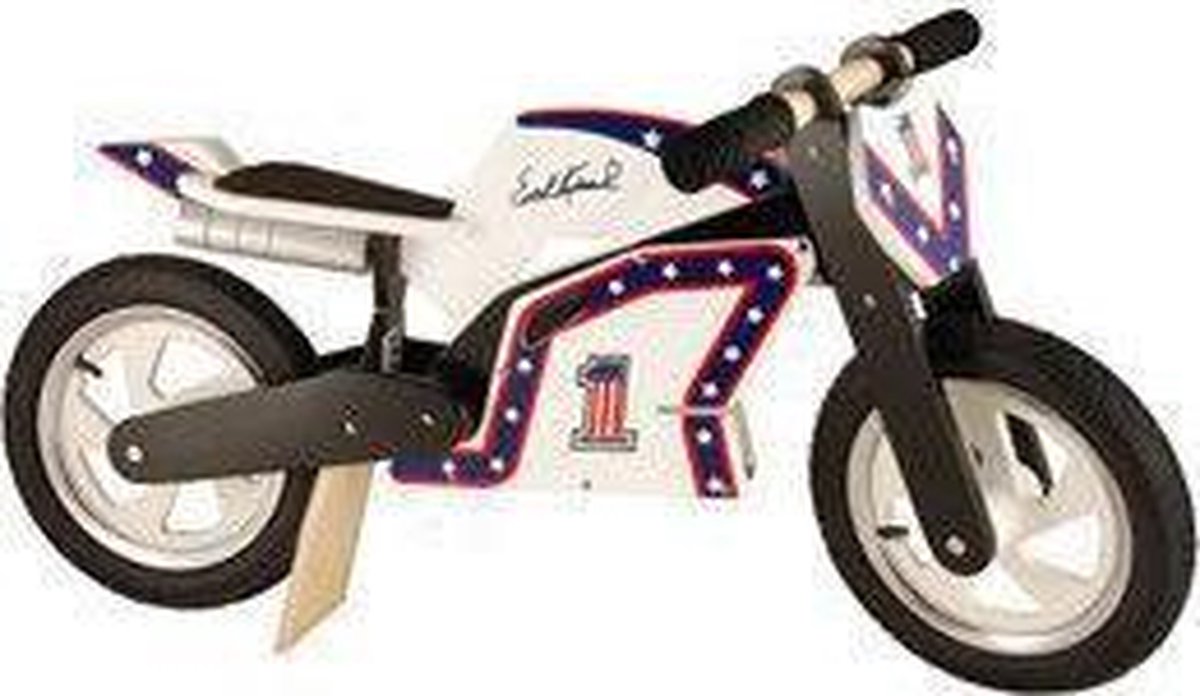 Kiddimoto Superbike - Houten Loopmotor Evel Knievel official (5060262721308)