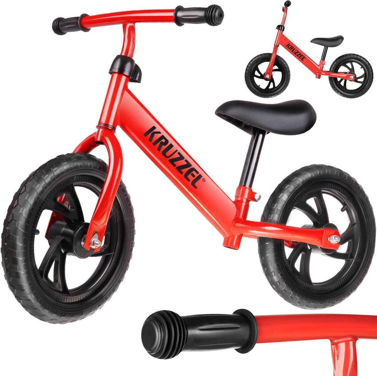 Loopfiets | Eerste loopfiets voor kinderen | Ultralicht |Wielen van Eva-schuim | Kruzzel | Kleur: Rood | (5900779938458)