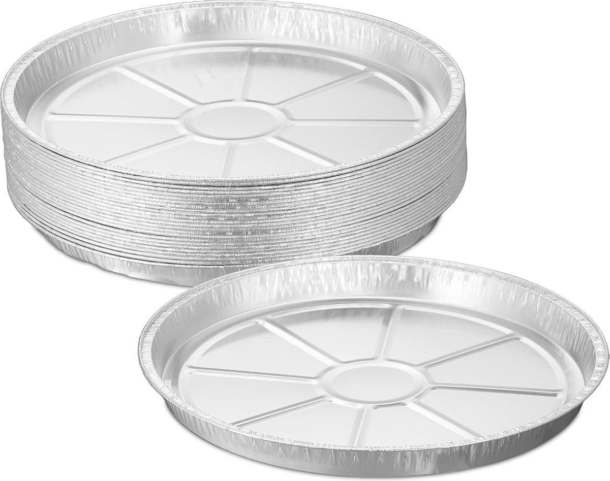 Aluminium Taartvormen Set van 25 - Ronde Bakvormen voor Bakken en Barbecue 3x27,5 cm (6152602054043)