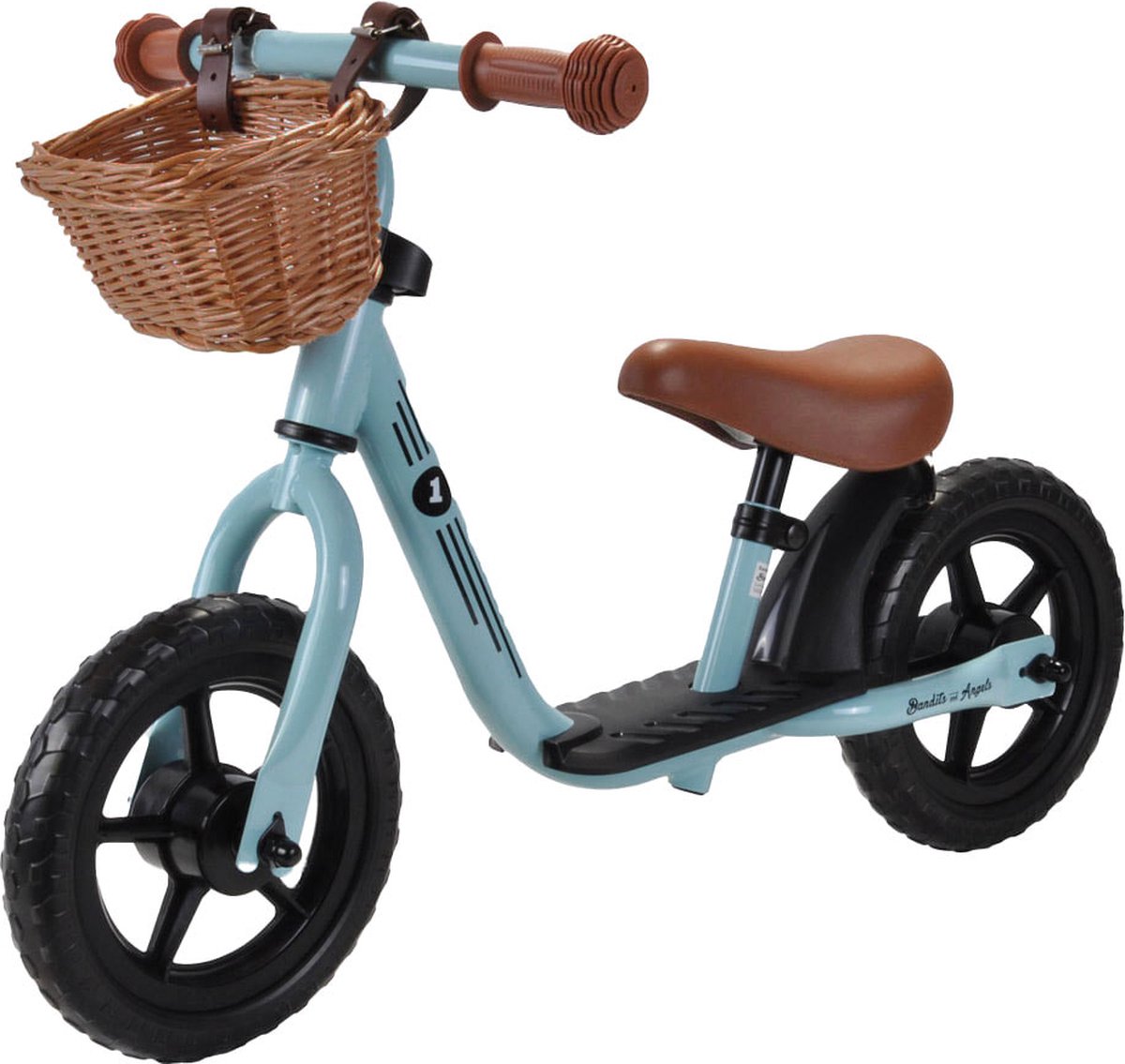 Bandits & Angels loopfiets Starter vintage blauw met mandje - 2 jaar - jongens - metaal - blauw (8719558086177)