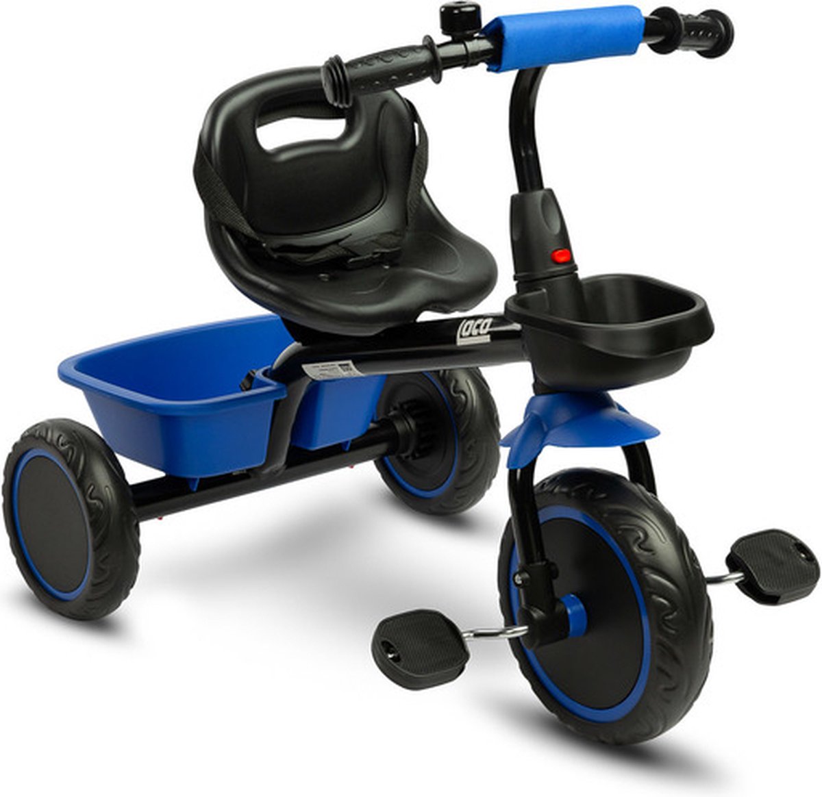 Caretero Toyz Loco Driewieler Blauw - Stevig Metalen Frame - Schuimwielen - Verstelbare Zitting - Driewieler Peuter - Inclusief Mandjes en Bel (6152527326362)