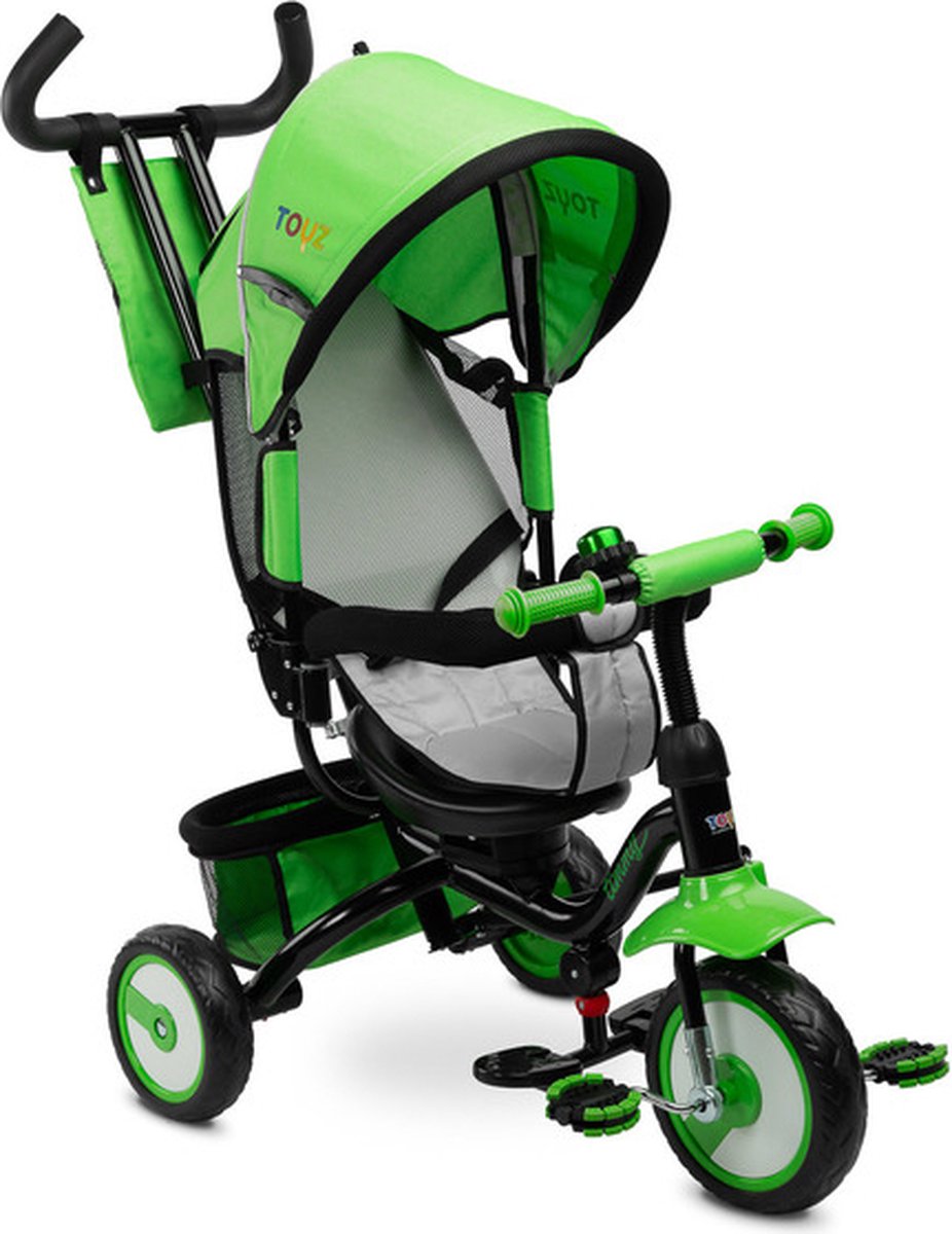 Caretero Toyz Timmy Driewieler Groen - Driewieler Peuter - Met Stuurstang en Opvouwbare Voetsteun - Verstelbare Rugleuning - Driewieler Loopfiets (6152527420442)