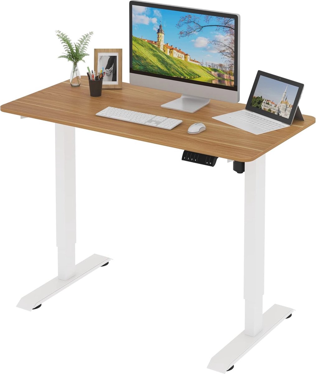 In hoogte verstelbaar bureau elektrisch 120 x 60 cm met geheugenbesturingen (6152602093097)