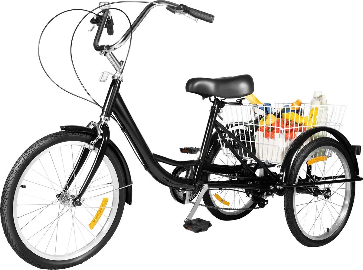 Jermore® - driewieler - fiets - 8 versnellingen - volwassenen - winkelmand - stabiel - veilig - comfortabel - verstelbaar - fietsmand - zorgfiets (6152851864837)