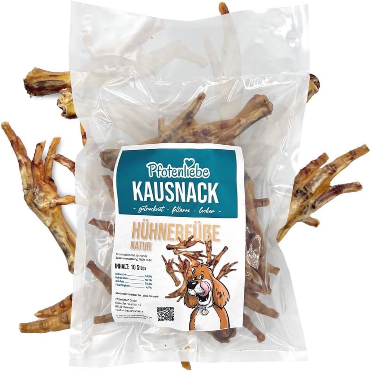 Kippenpoten Snacks voor Honden - 100% Natuurlijke Knapperige Hondensnack 100g (6152602096050)