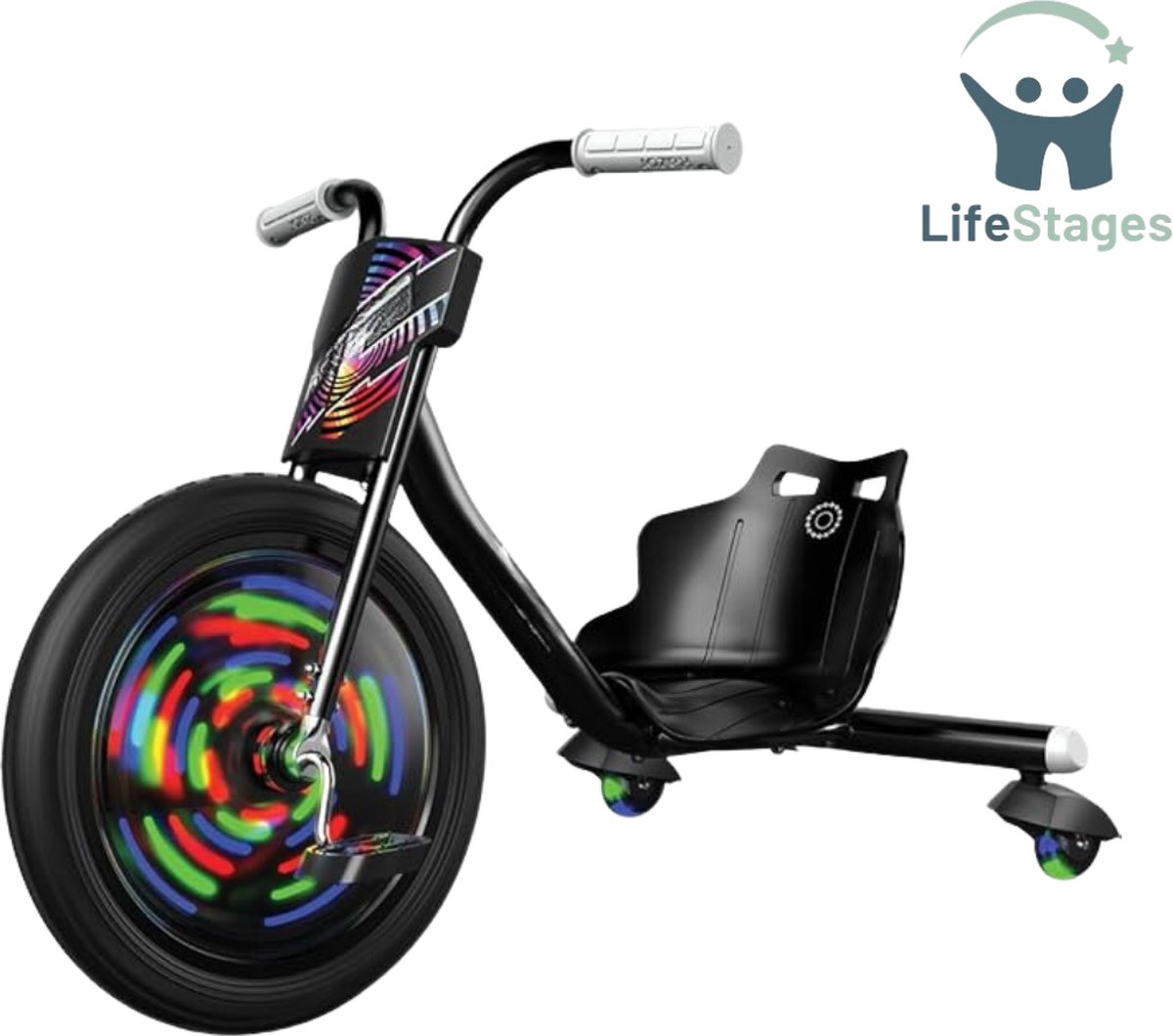 LifeStages - Drift trike - Trike met Achterwielen - Bewegingsgeactiveerde meerkleurige verlichting - voor Kinderen Vanaf 5 Jaar (8721197511194)