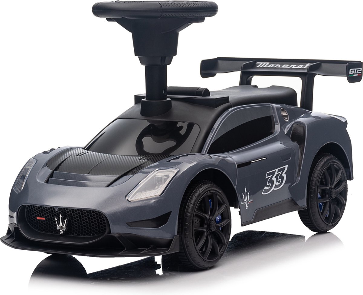 Maserati GT2 Loopauto - voor Kinderen - tot 3 jaar - met Opbergbox - Grijs (5413822553107)