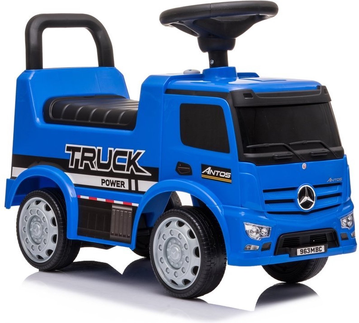 Mercedes Antos 656 loopauto met 2 geluiden en koplampen - Ride on auto - Inclusief opberg vak onder zitting - Belastbaar tot 25 kg - Vanaf 1 jaar - Buitenspeelgoed - Blauw (5903802452495)