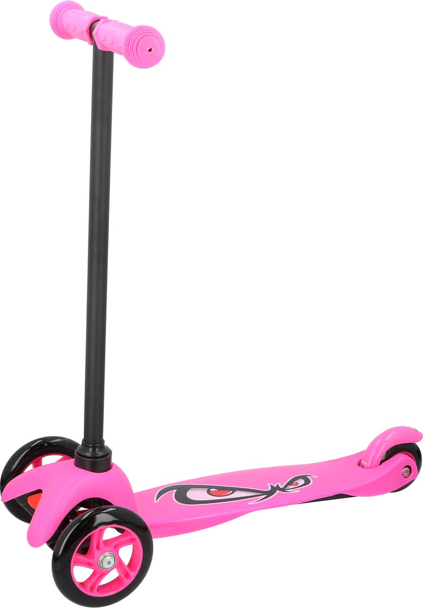 No Fear Kinderstep - Step 3 Wielen - Buitenspeelgoed Jongens en Meisjes - Kinder Step voor Kinderen 2 tot 5 jaar - Maximaal Gewicht 20 kg - Stuurhoogte op 66 cm - Aluminium - Roze (8711292769033)