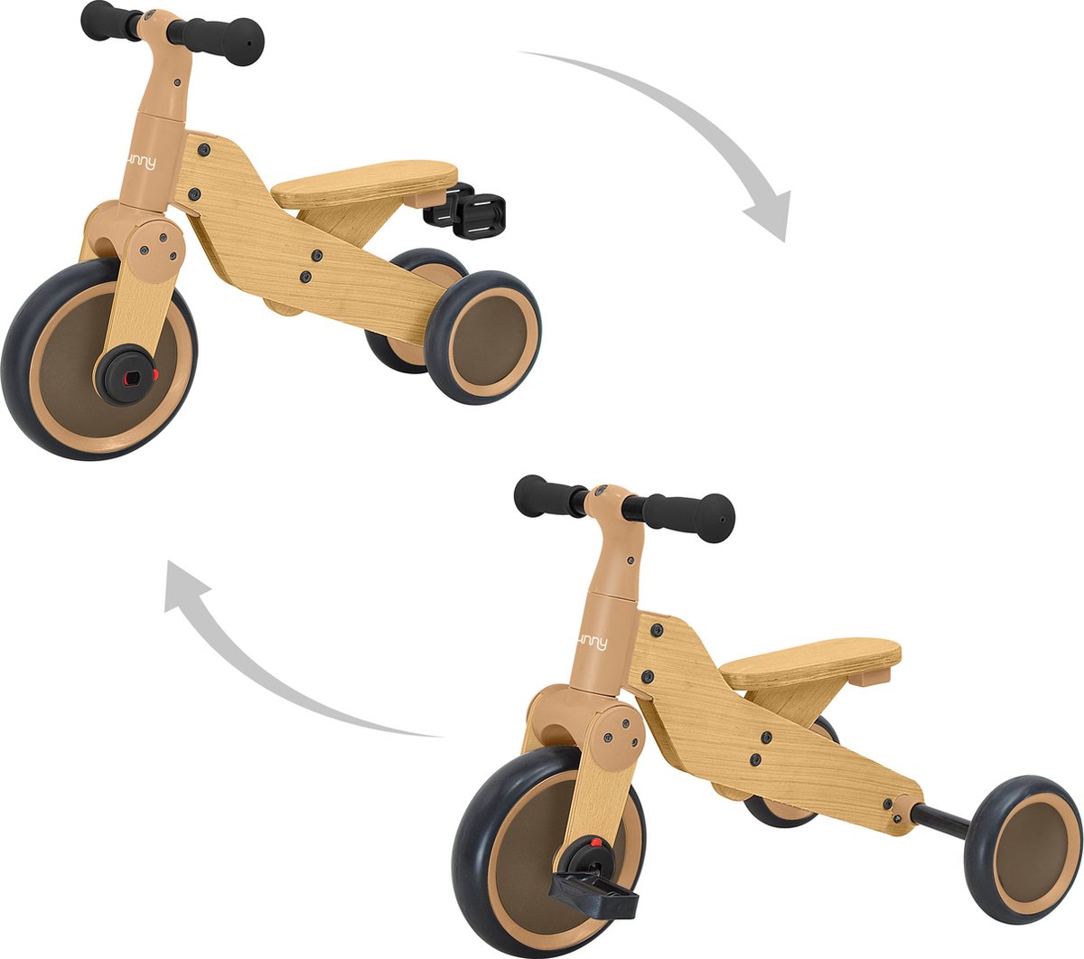 Sunny Walker 2-in-1 1000 Houten Loopfiets - Vanaf 2 jaar - Walker Trike - Verstelbaar zadel - FSC Mix (8720365064777)