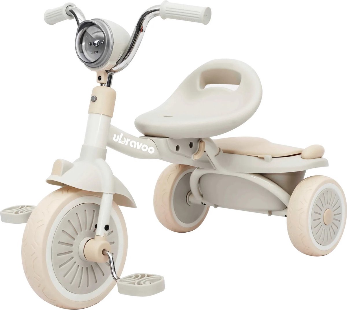 Ubravoo Driewieler - Kinderfiets - Fiets- Driewieler Peuter - Wit/Beige - Inklapbaar - Driewieler Loopfiets (6152822963989)