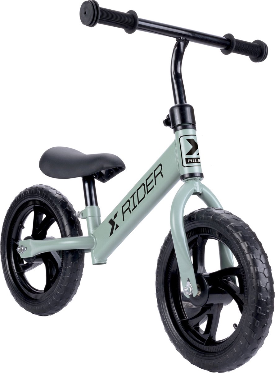 X1TE - Rider Bike kinderfiets Mat Groen (1-4 jaar, licht & robuust wiel, tot 45 kg), loopfiets incl. verstelbaar zadel (8720938880223)