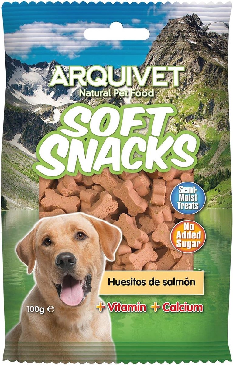 Zachte Snacks voor Honden - Natuurlijke Beloningen met Zalm, 14 x 100g (6152602114129)