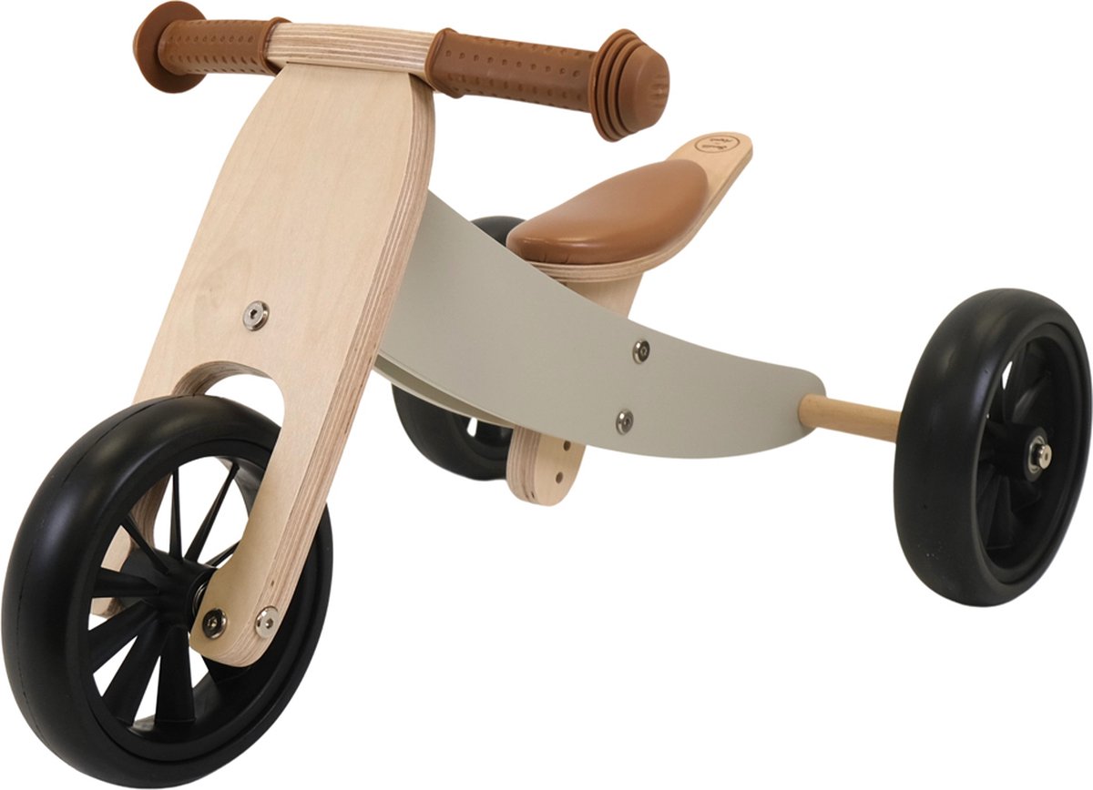 Bandits & Angels loopfiets Smart bike 4in1 olijfgroen - 1 jaar - jongens en meisjes - hout - groen (8719558088690)