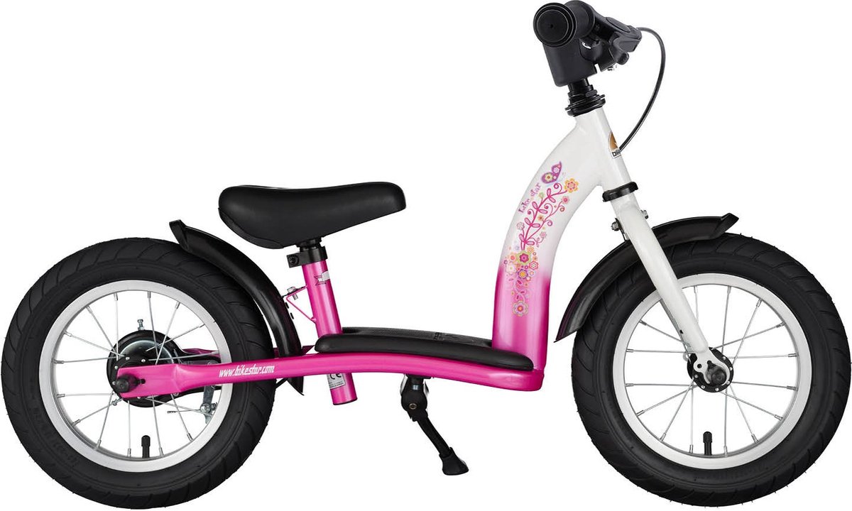 Bikestar loopfiets Classic 12 inch, roze/wit (4260184711017)