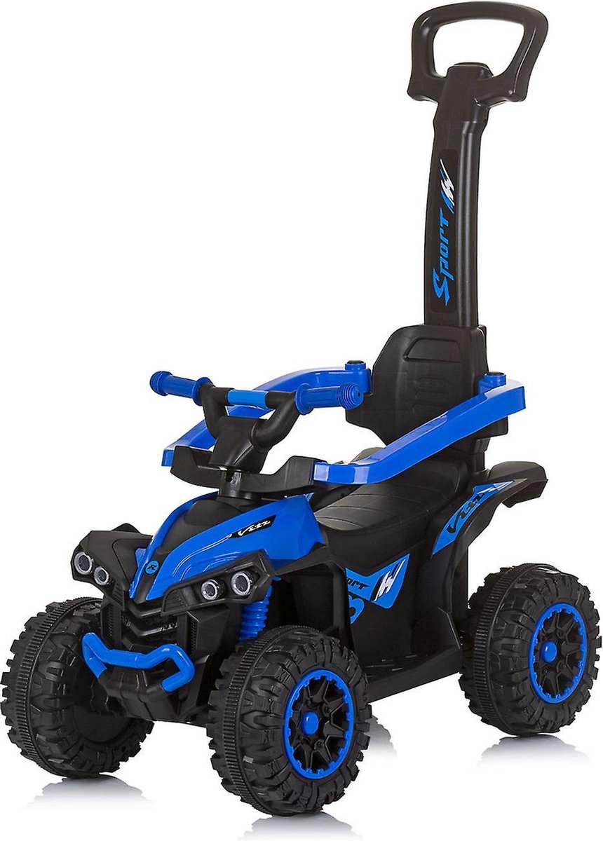 Chipolino Loopauto ATV - Loopwagen met duwstang - Vanaf 3 jaar - Met geluid en luifel - 2 in 1 - Blauw (3800931056025)