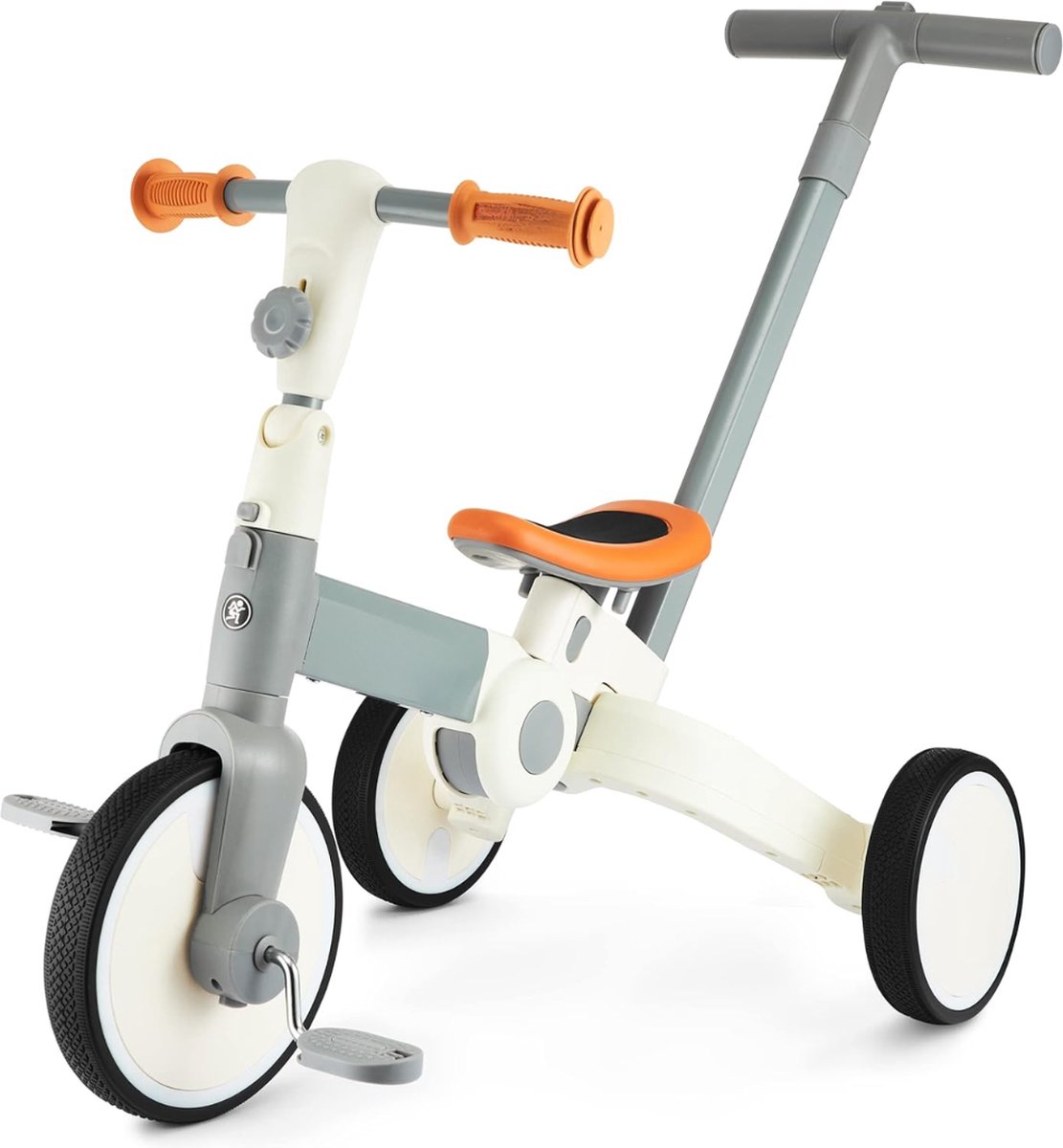 DD Driewieler met Duwstang - Kinderfiets - Loopfiets - Balance Bike - 65x27x21cm - Grijs (6152813239222)