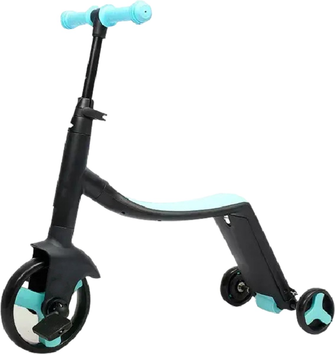 Jojoy - 3-in-1 Kinderstep - Kinderfiets - Loopfiets - Loopwagen - Driewieler - Loopauto - Blauw/Zwart - JOORIDE (3831127575778)