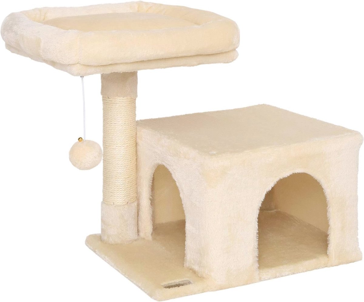 Kattenkrabpaal met comfortabele ligplaats en speelbal - 50 cm hoog (6152618998997)