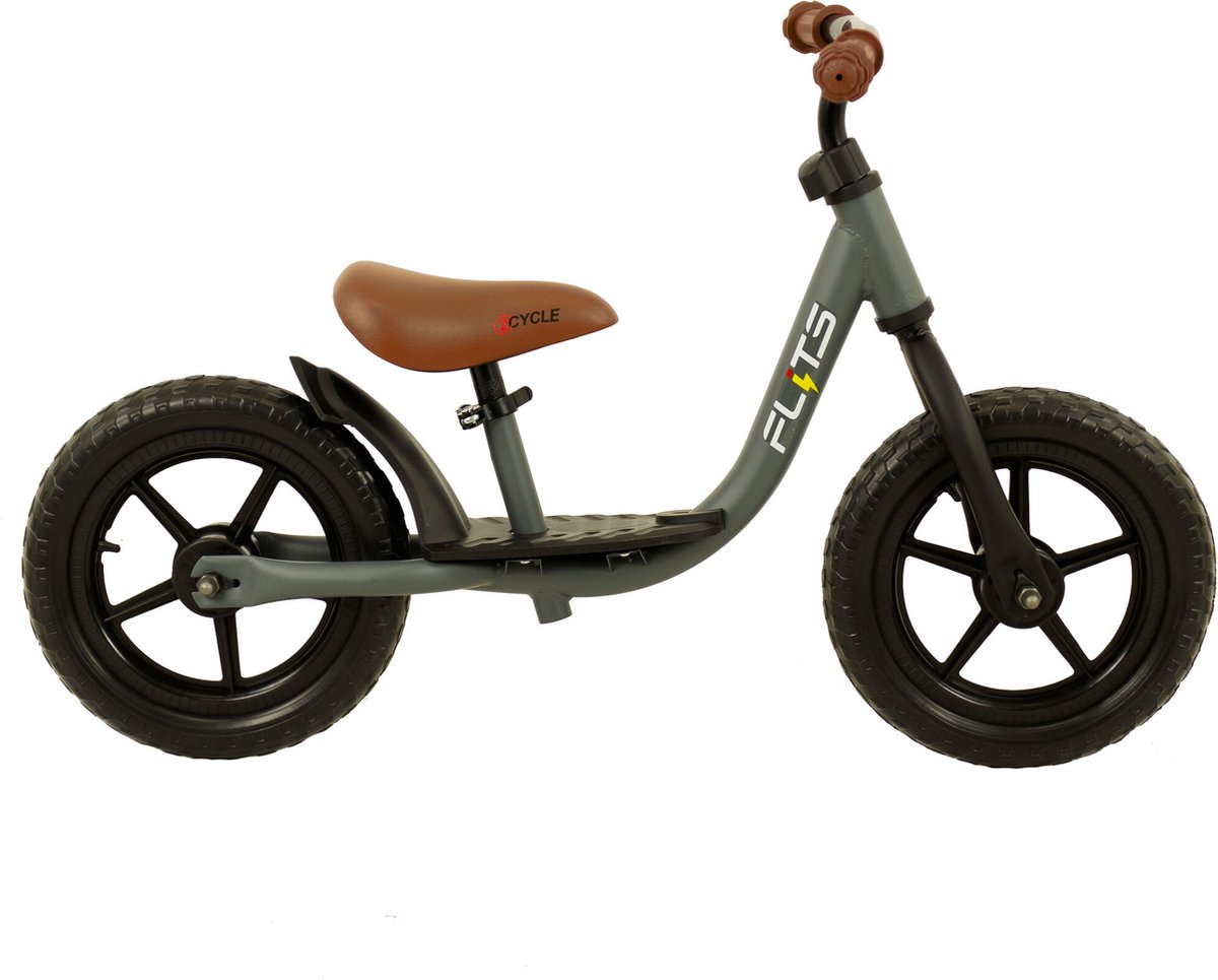 2Cycle Flits - Loopfiets - Balance-bike - 2 Jaar - Buitenpeelgoed - Mat-Grijs (8718836101403)