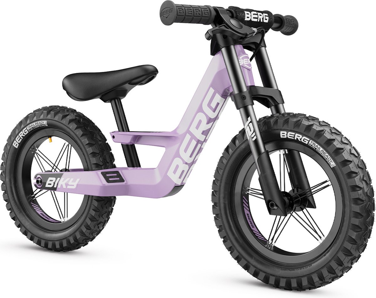 BERG Biky Cross Purple Loopfiets - 12 inch - Magnesium frame - Incl. Handrem - Verstelbaar Zadel - 2 tot 5 jaar - Paars (8715839100662)