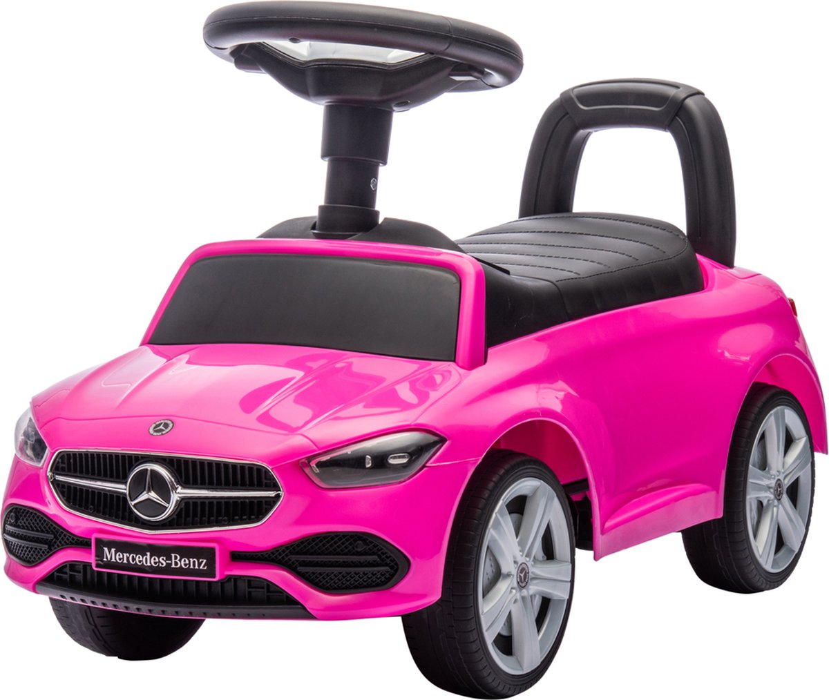 Bandits & Angels Loopauto Mercedes-Benz C-Klasse Roze vanaf 1 jaar voor Jongens en Meisjes - met Claxon en Opbergruimte - Roze Loop Auto voor Kinderen (8719558088652)