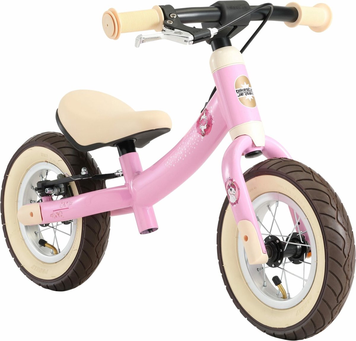 Bikestar meegroei loopfiets Sport 10 inch, roze/eenhoorn (4260184712373)