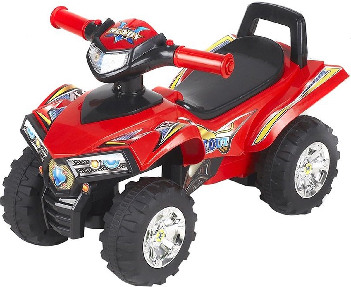 Eco Toys - Quad Loopauto - Rood - Met LED-Licht, Muziek & Opbergruimte - Vanaf 12 Maanden - Max. 27 kg (8719425384801)