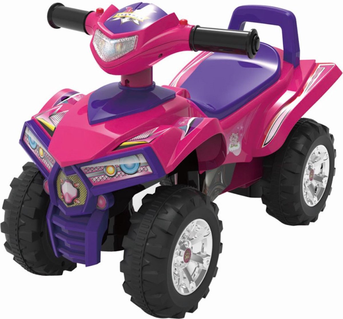 Eco Toys - Quad Loopauto - Roze - Met LED-Licht, Muziek & Opbergruimte - Vanaf 12 Maanden - Max. 27 kg (8719425386768)