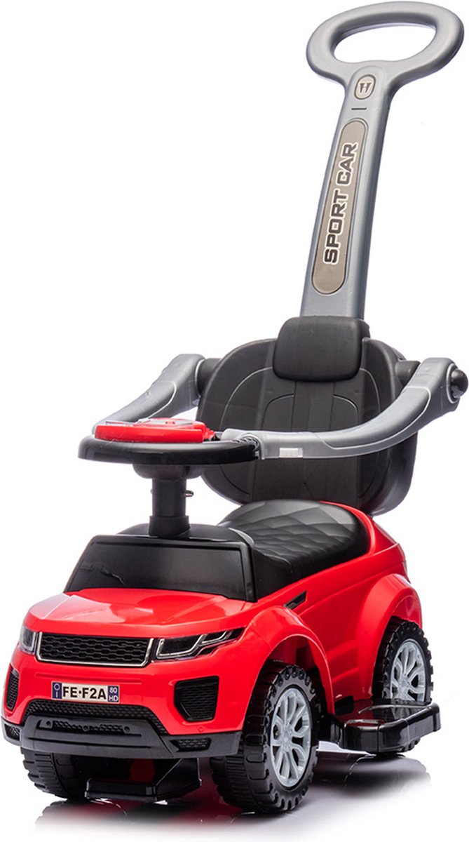 Loopauto met Duwstang Mora Rood (5404016490308)