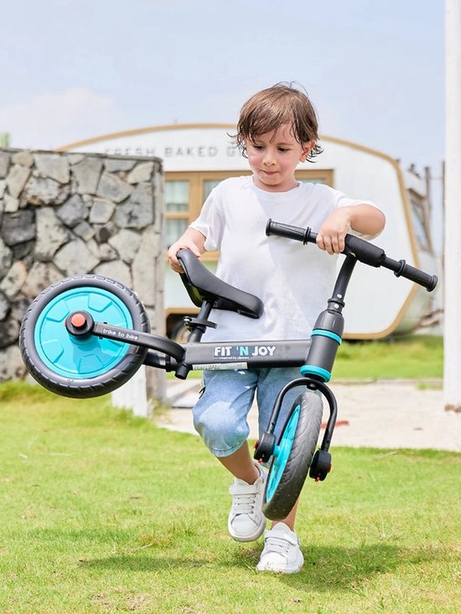 Loopfiets - 4-in-1 - Kinderfiets - Peuterfiets - Maximaal Gewicht 30kg - Geschikt voor Kinderen 2 tot 5 Jaar - Blauw/Zwart (8785306965841)