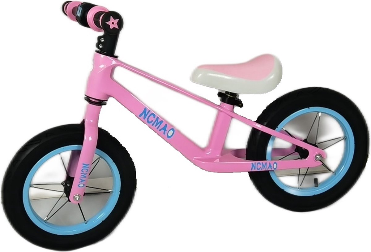 Loopfiets-kindersportbalans fiets-Fiets zonder pedaal-competitieve kindersportbalans fiets-12 inch-voor kinderen van 2 3 4 5 6 7 jaar voor jongens en meisjes-Verstelbare stoel-Luchtbanden-Comfortabel en zeer licht- Roze (6150523772732)