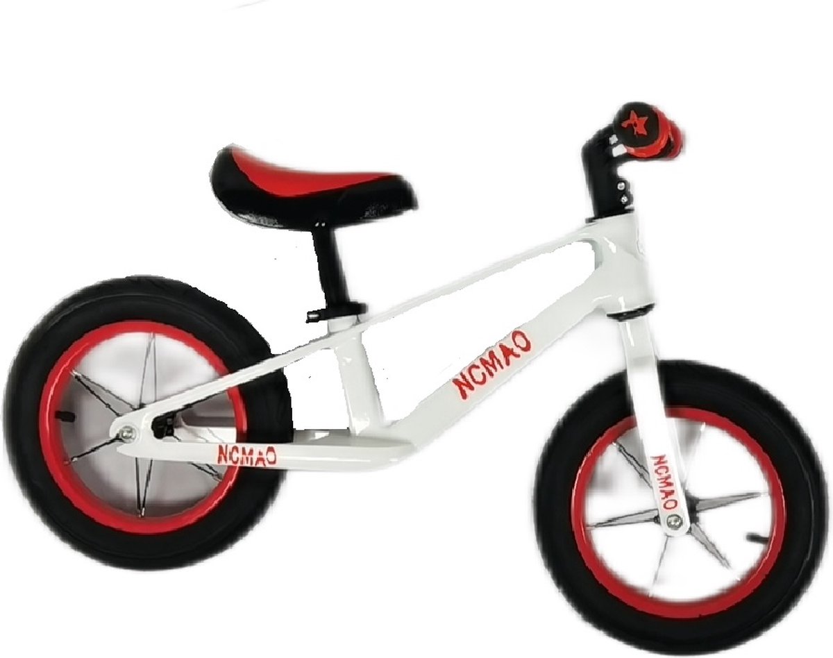 Loopfiets-kindersportbalans fiets-Fiets zonder pedaal-competitieve kindersportbalans fiets-12 inch-voor kinderen van 2 3 4 5 6 7 jaar voor jongens en meisjes-Verstelbare stoel-Luchtbanden-Comfortabel en zeer licht- Wit (6150523798770)