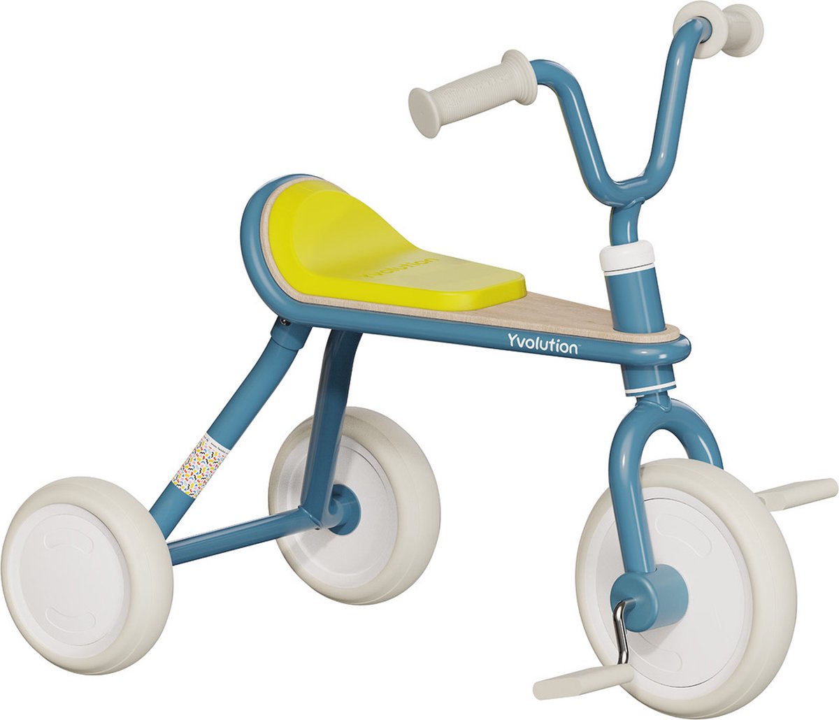 Yvolution - Classic Trike Blue - Blauwe Driewieler Met Vintage Look - Een Supercomfortabel Schuimrubberen Zadel - Geschikt Vanaf 18 Maanden (0816661028860)