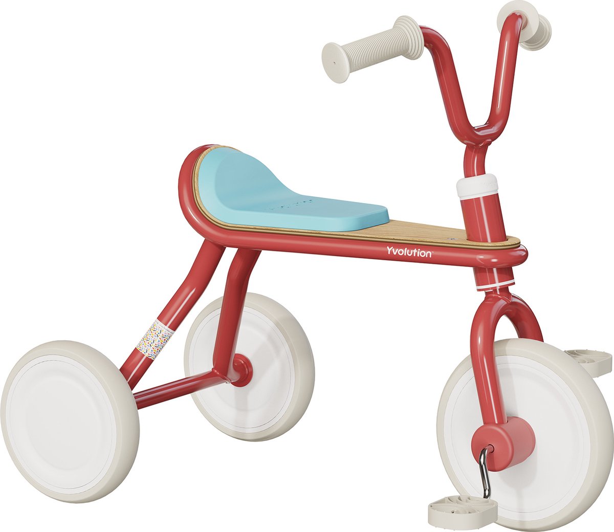 Yvolution - Classic Trike Red - Rode Driewieler Met Vintage Look - Een Supercomfortabel Schuimrubberen Zadel - Geschikt Vanaf 18 Maanden (0816661028907)