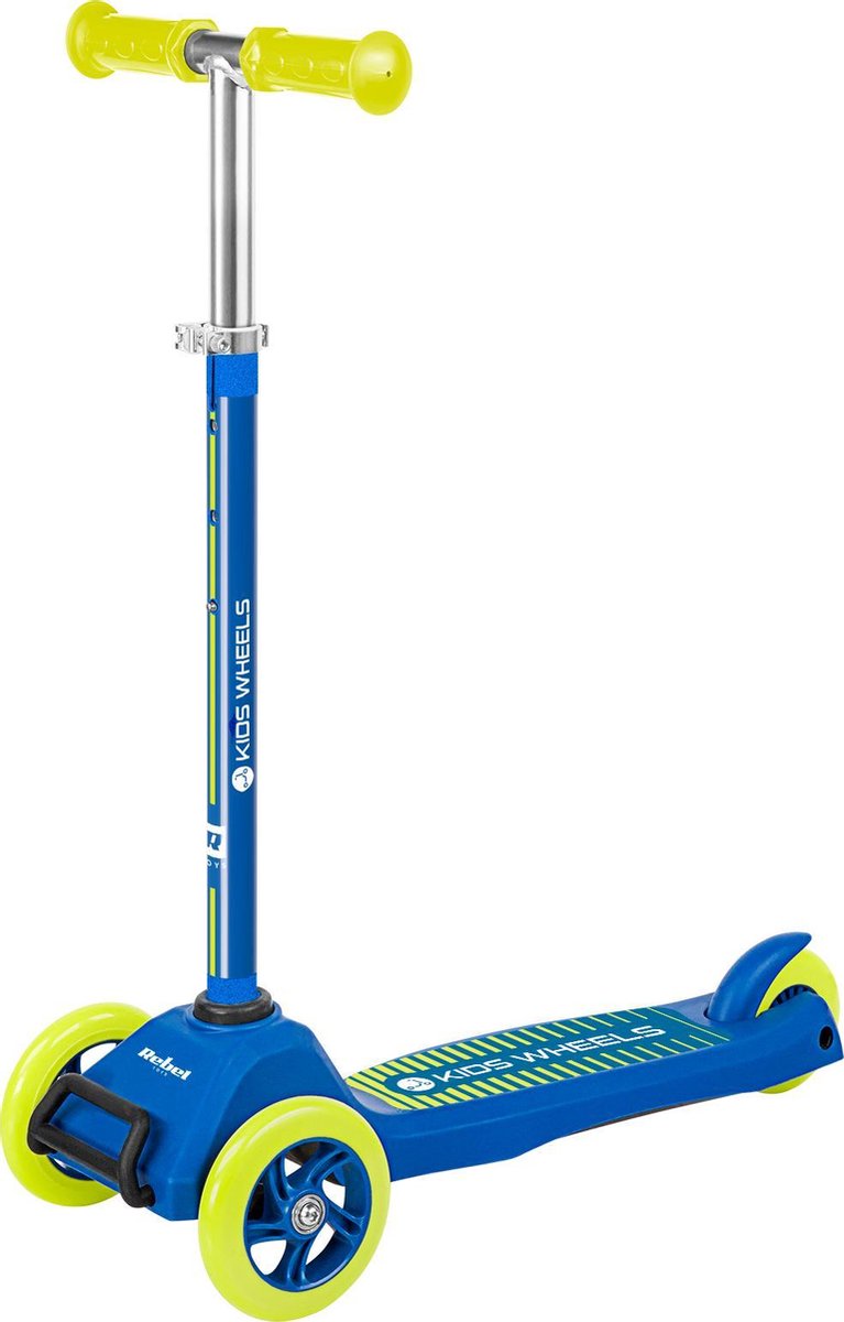 Rebel ZAB0121Y - Driewielige kids step 'Kids Wheels', vanaf 3 jaar, blauw/geel (5901436856207)