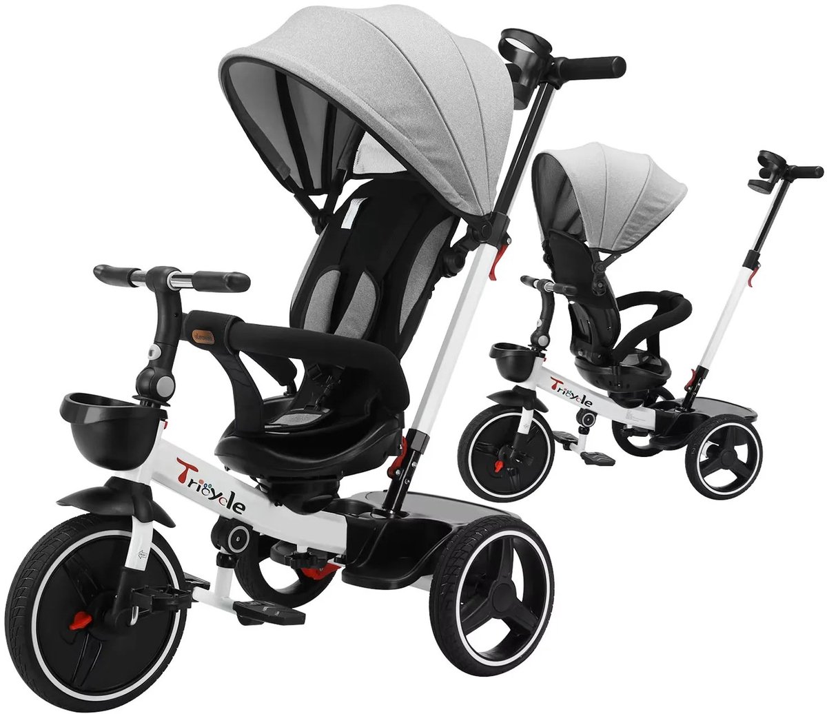 Ubravoo 6 in 1 Drie Wieler - Fiets Peuter - Driewieler - Driewieler met Duwstang - Met Afneembare Vangreel - Ook om te bouwen naar Kinder wagen (8721264973245)