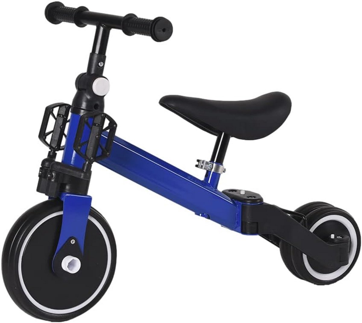 3-in-1 Driewieler en Loopfiets voor Kinderen - Lichtgewicht, Verstelbaar Zadel, Duurzaam en Veilig (Blauw) (6154533137116)