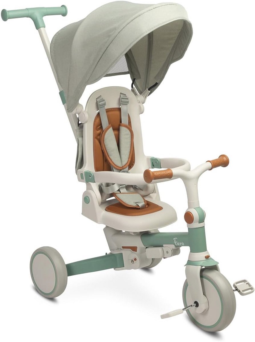 3-in-1 Driewieler met Duwstang, Loopfiets en Kinderfiets voor Kinderen vanaf 18 Maanden (6151804542587)