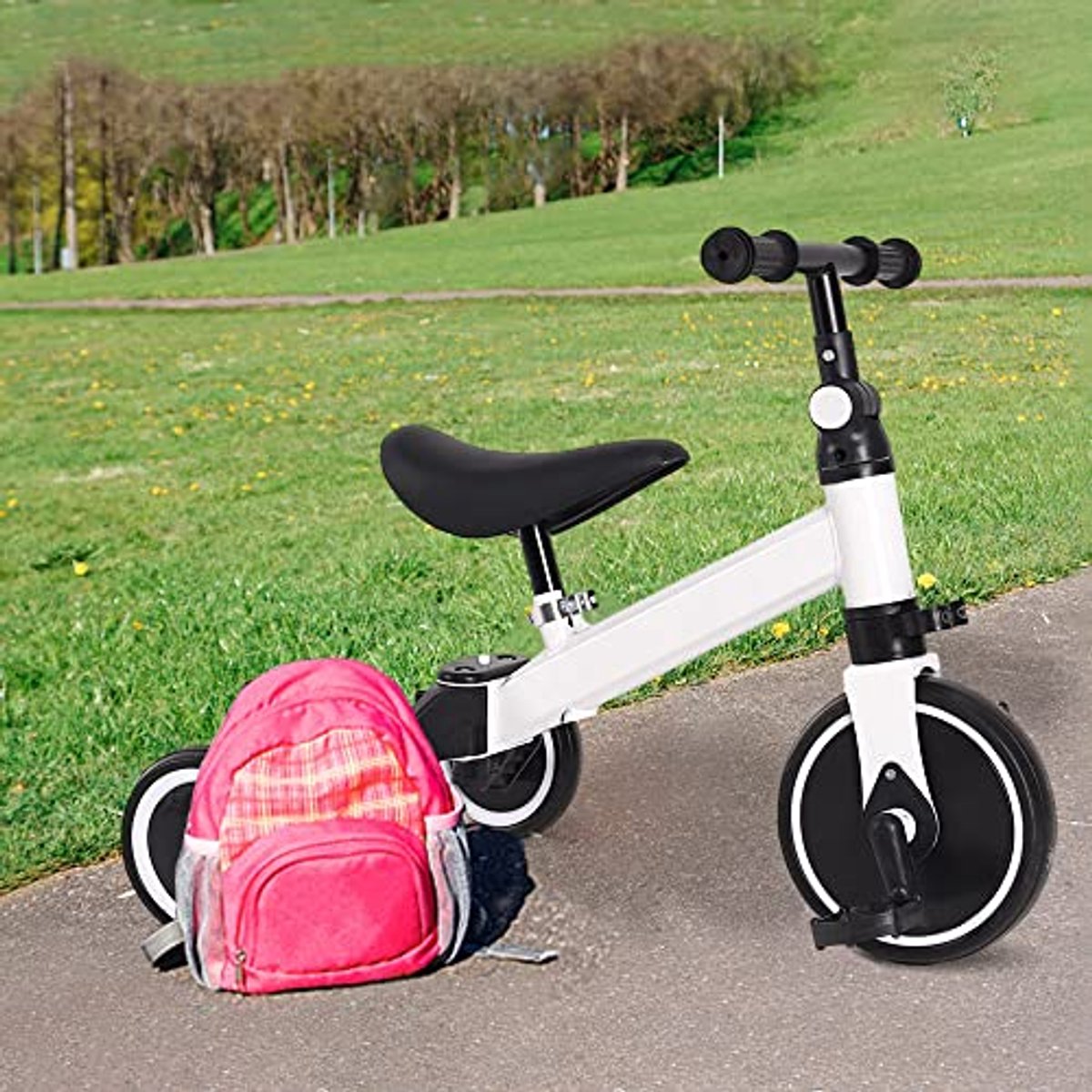 3-in-1 Kinder Driewieler Loopfiets met Verstelbaar Zadel - Lichtgewicht en Duurzaam (6153807136107)